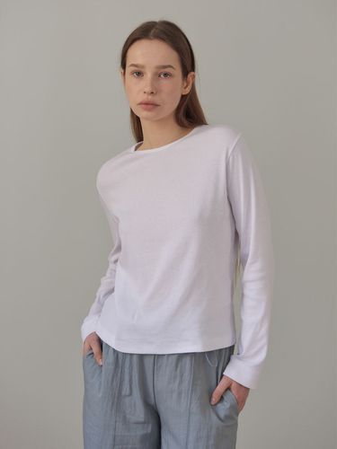 Round Rib Long Sleeve Top_White - 38comeoncommon - Modalova