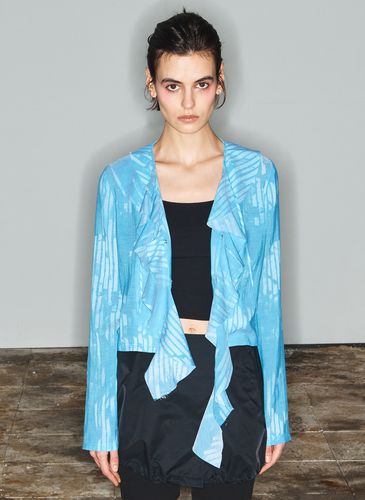 Printed Frill Top_Blue - OPEN YY - Modalova