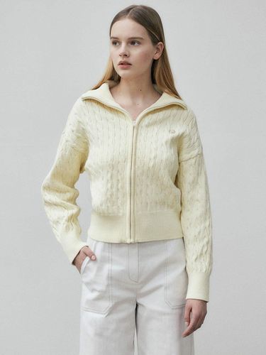 Zip-up Knit Cardigan - LOEUVRE - Modalova