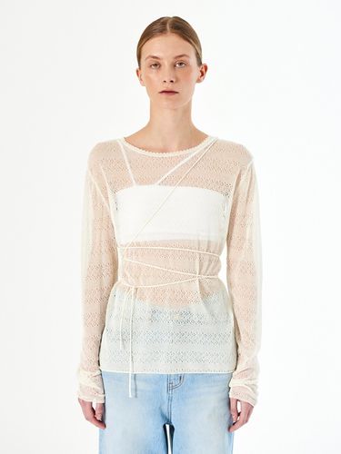 Tie Up Lace Sweater - DIAGONAL - Modalova