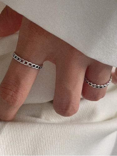 Silver 925 Mini Chain Ring - byweekend - Modalova