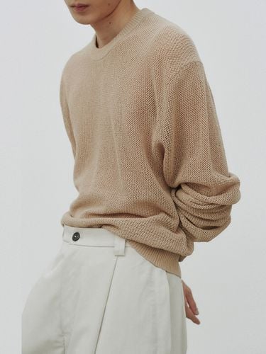 Cotton Net Loose Fit Knit Sweater _ - NOIRER - Modalova