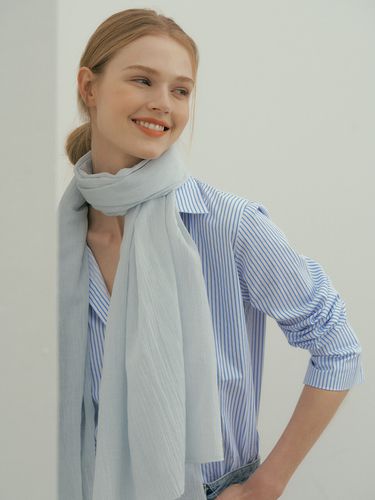 Fresh Cotton Scarf_Blue - BB’DE SOLI’DE - Modalova