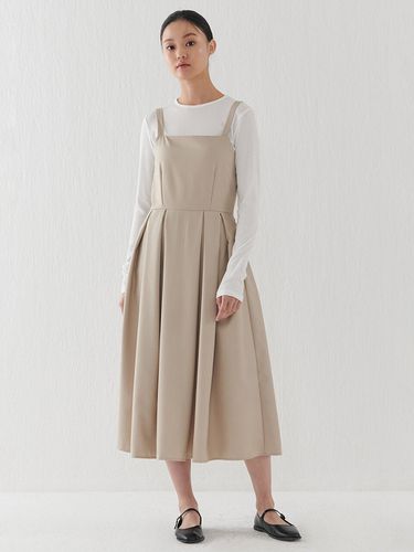 Pin Tuck Bustier Dress_Beige - camino - Modalova