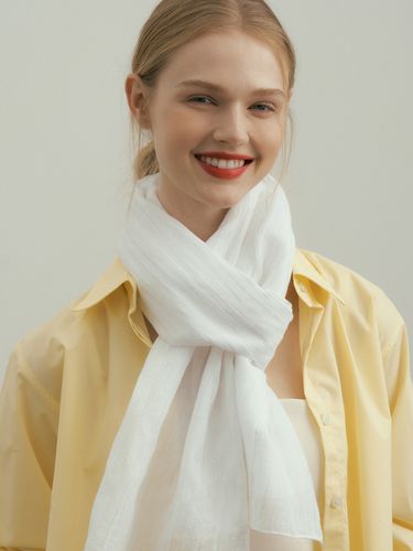 Twinkle Cotton Scarf_White - BB’DE SOLI’DE - Modalova