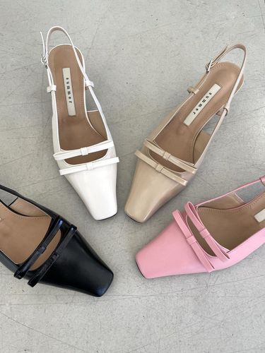 Two Ribbon Square Toe Slingback _ 4 Colors - SUMMER SEOUL - Modalova