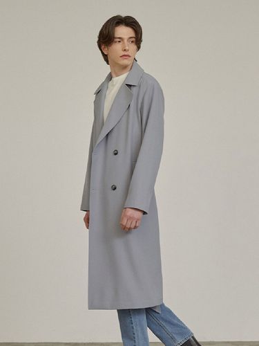 Semi Over Fit Trench Coat _ Blue - ADHOC - Modalova