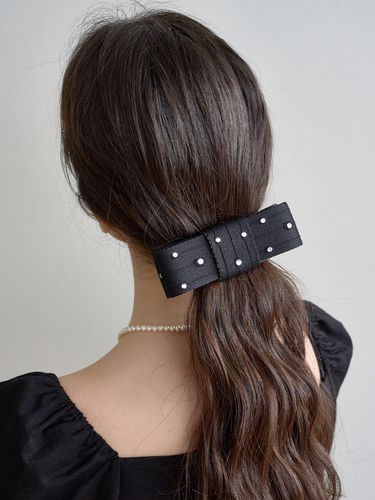 Stone Square Ribbon Hair Pin - Jean Paul Clarisse - Modalova