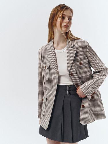 Diana Linen Jacket_Cream Check - Dunst for WOMEN - Modalova