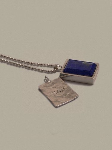 Lapis Double Pendant Necklace - partez - Modalova