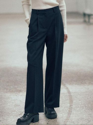 One-Tuck Slacks - LOEUVRE - Modalova