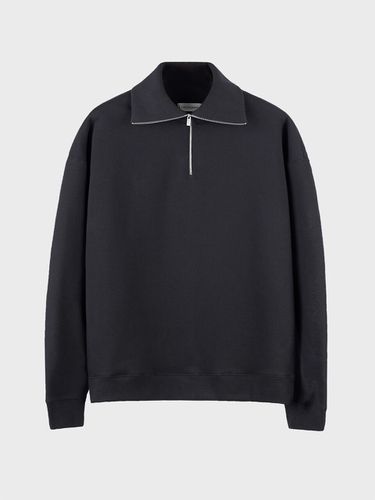 High Neck Zip-Up Sweatshirt (Black) - LIEU HOMME - Modalova