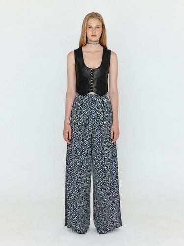 WEKA Side Tuck Wide Pants_Navy Multi - EENK - Modalova