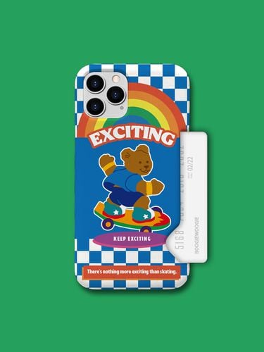 Slim Card Slot Phone Case_Skate Bear Blue - boogiewoogie - Modalova