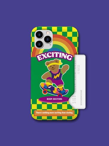 Slim Card Slot Phone Case_Skate Bear Green - boogiewoogie - Modalova