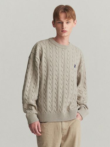 Heavyweight Keyhole Cable-Knit Sweater _ OTML - secondmono - Modalova