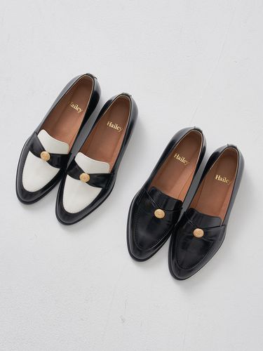 Gold Button Loafers (2 Colors) - Hailey - Modalova