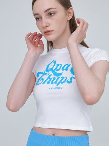 Qpachups Cropped T-shirt _ Sky Blue - Qduroy - Modalova