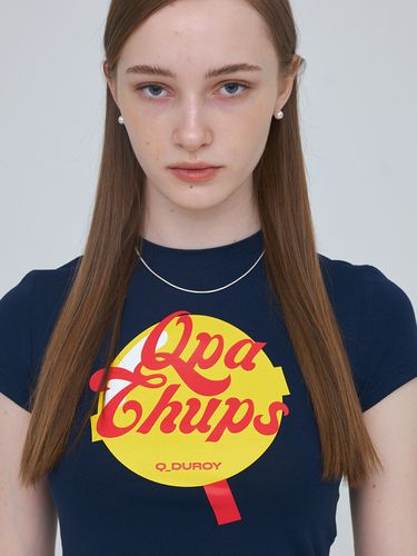 Qpachups Cropped T-shirt _ Navy - Qduroy - Modalova