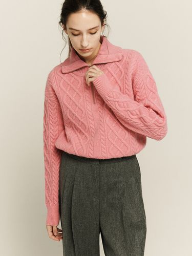 Knit_Half Zip-up Pullover_Pink - FRONTROW - Modalova