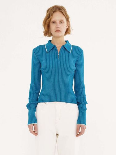 Metallic Collar Knit_Blue - RAIVE - Modalova