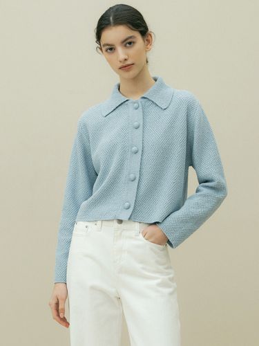 Crop PK Sweater Cardigan_Sky Blue - octette - Modalova