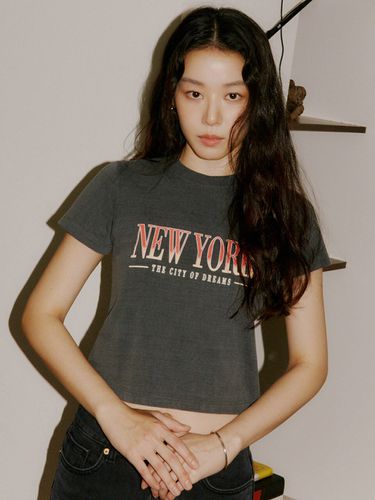 Slim New York Pigment T-shirt_Charcoal - Siyazu - Modalova