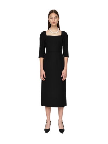 Square Neck Dress_Black - Burmula - Modalova