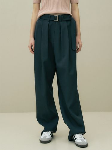 Casual Belted Pants_Charcoal Green - octette - Modalova