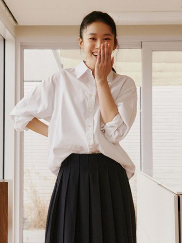 Loosefit Silky Oxford Shirt_White - Siyazu - Modalova