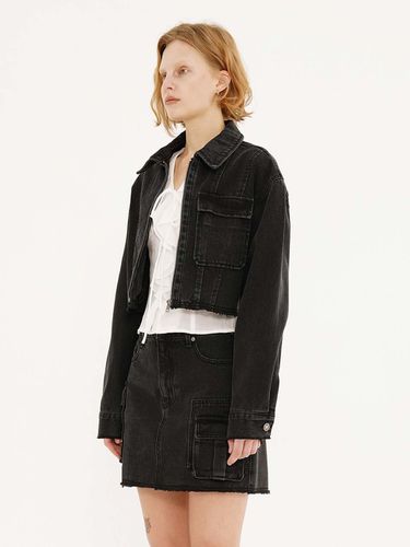 Cropped Denim Jacket_Black - RAIVE - Modalova