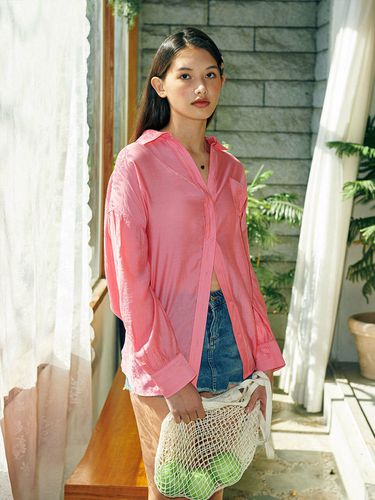 Wrinkle Oversized Shirts - Pink - EYEYE - Modalova