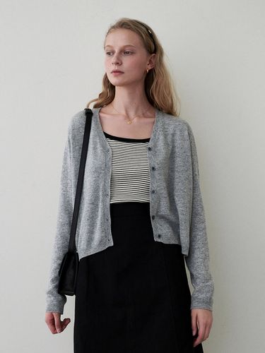 Spring Wool Blended Cardigan _ Grey - LOEIL - Modalova