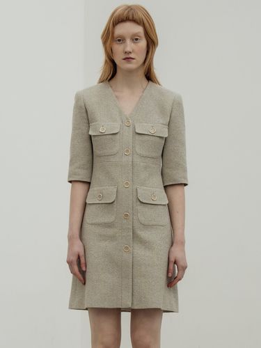 Tweed Pocket Dress_Mint - REFINED902 - Modalova