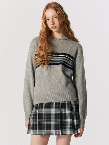 Stripe Knit Hoodie [GREY] - ROCCI ROCCI - Modalova