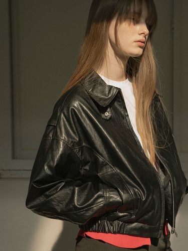 Leather Bomber Jacket_Black - Siyazu - Modalova