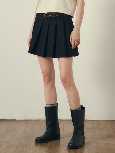 Pleats Short Skirt_Black - vanone atelier - Modalova