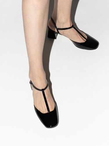 Ciabatta T-strap Slingback Pumps_Black - CHAUSSURE LAPIN - Modalova