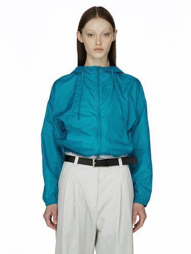 Glossy Hoodie Anorak_Blue Green - Burmula - Modalova