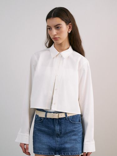 Cotton Cropped Shirt - RENEJ - Modalova