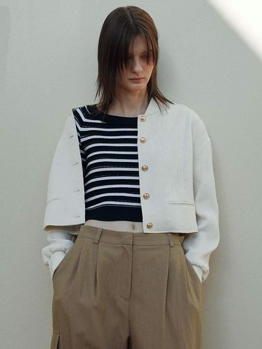 Boat Neck Stripe Sweater_Navy Stripe - JOY GRYSON - Modalova