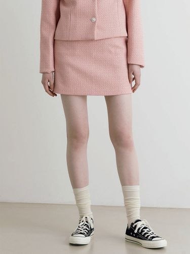 Ella Tweed Mini Skirt _ Pink - ADAUL - Modalova