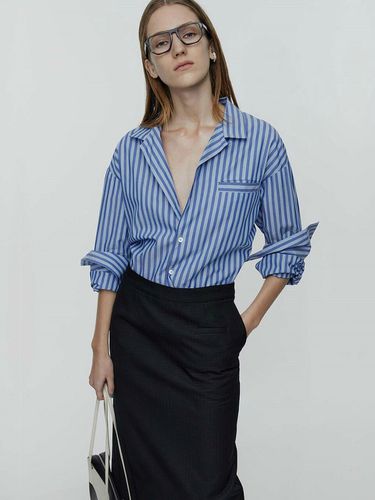 Relaxed Stripe PJ Shirt_Blue Stripe - L’H.A.S - Modalova