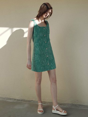 Tweed Mini Dress_Green - JOY GRYSON - Modalova