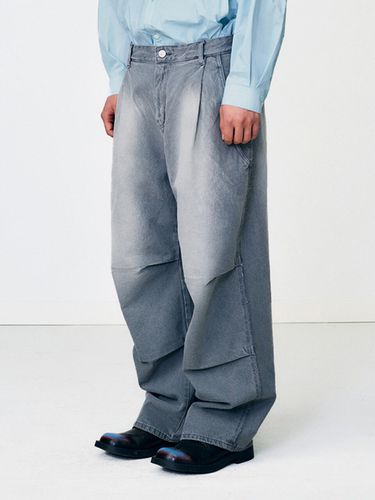 Cutoff Parachute Denim Pants [Gray] - Lagrange - Modalova