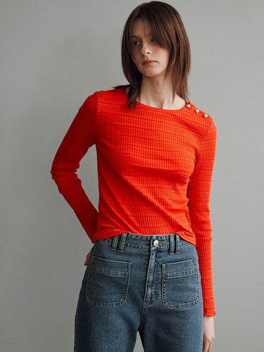 Boat Neck Shirt_Orange Stripe - JOY GRYSON - Modalova