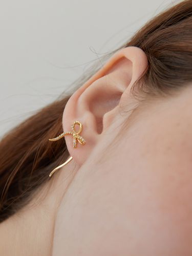 Shine Ribbon EarJacket Earring - TATIANA - Modalova