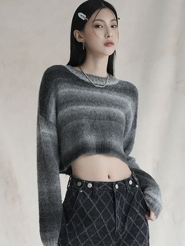 Wool Gradation Crop Knit Sweater _3 Colors - AVANDRESS - Modalova