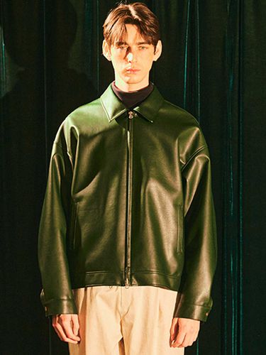 Faux-Leather Zip-Up Jacket _ - FFEFF STUDIO - Modalova