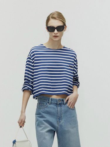 Border Stripe Long Sleeve T-shirt _Blue - L’H.A.S - Modalova